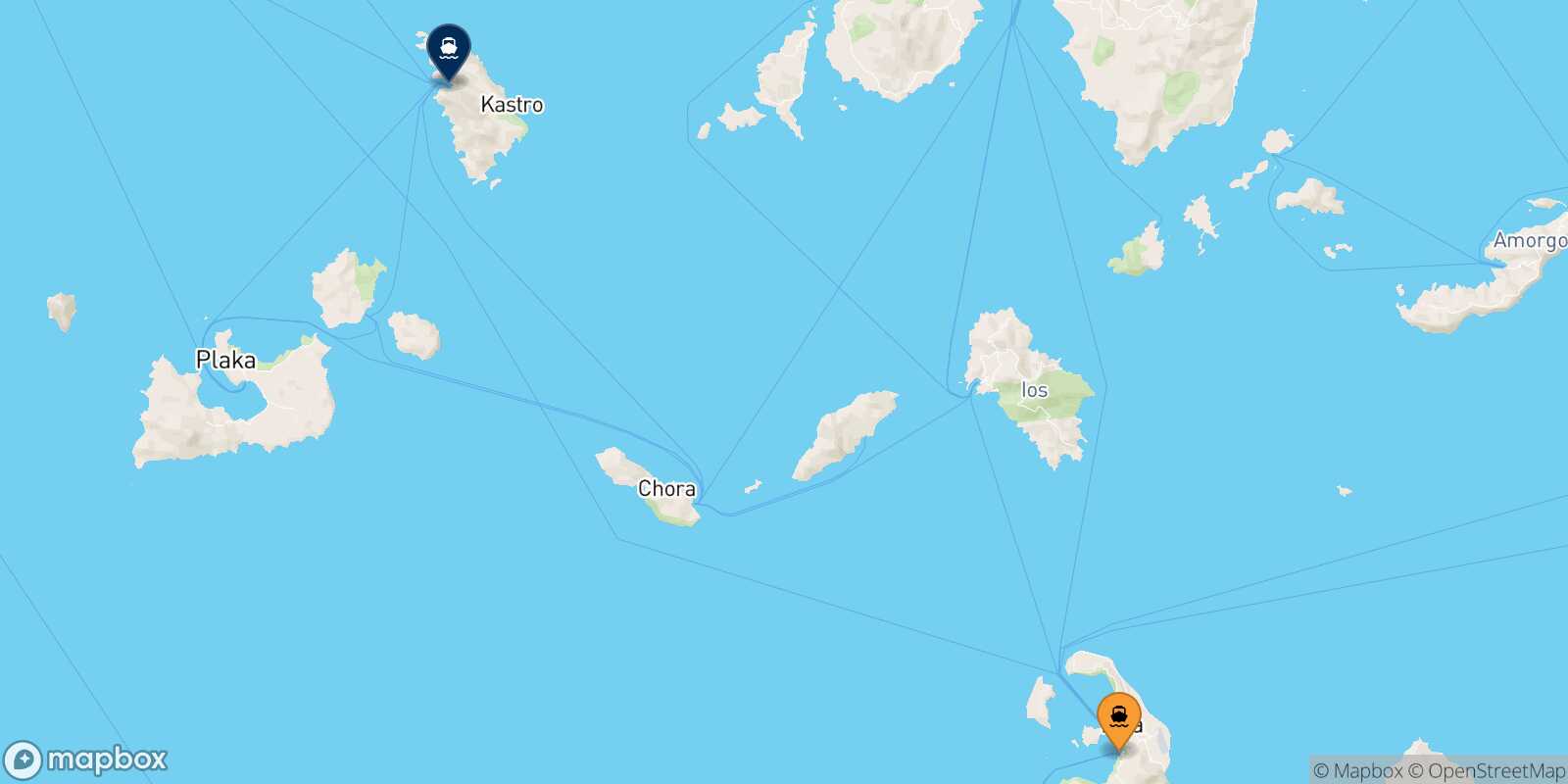 Mapa de la ruta Santorini Sifnos
