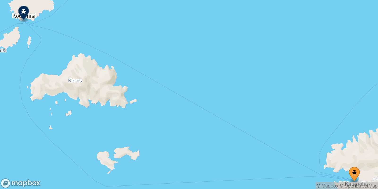 Mapa de la ruta Katapola (Amorgos) Koufonissi