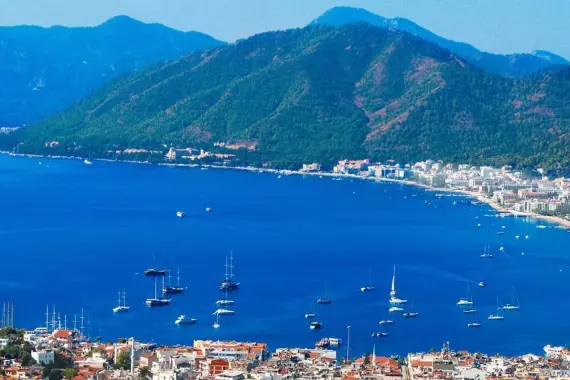 Vista aérea de Marmaris, Turquía