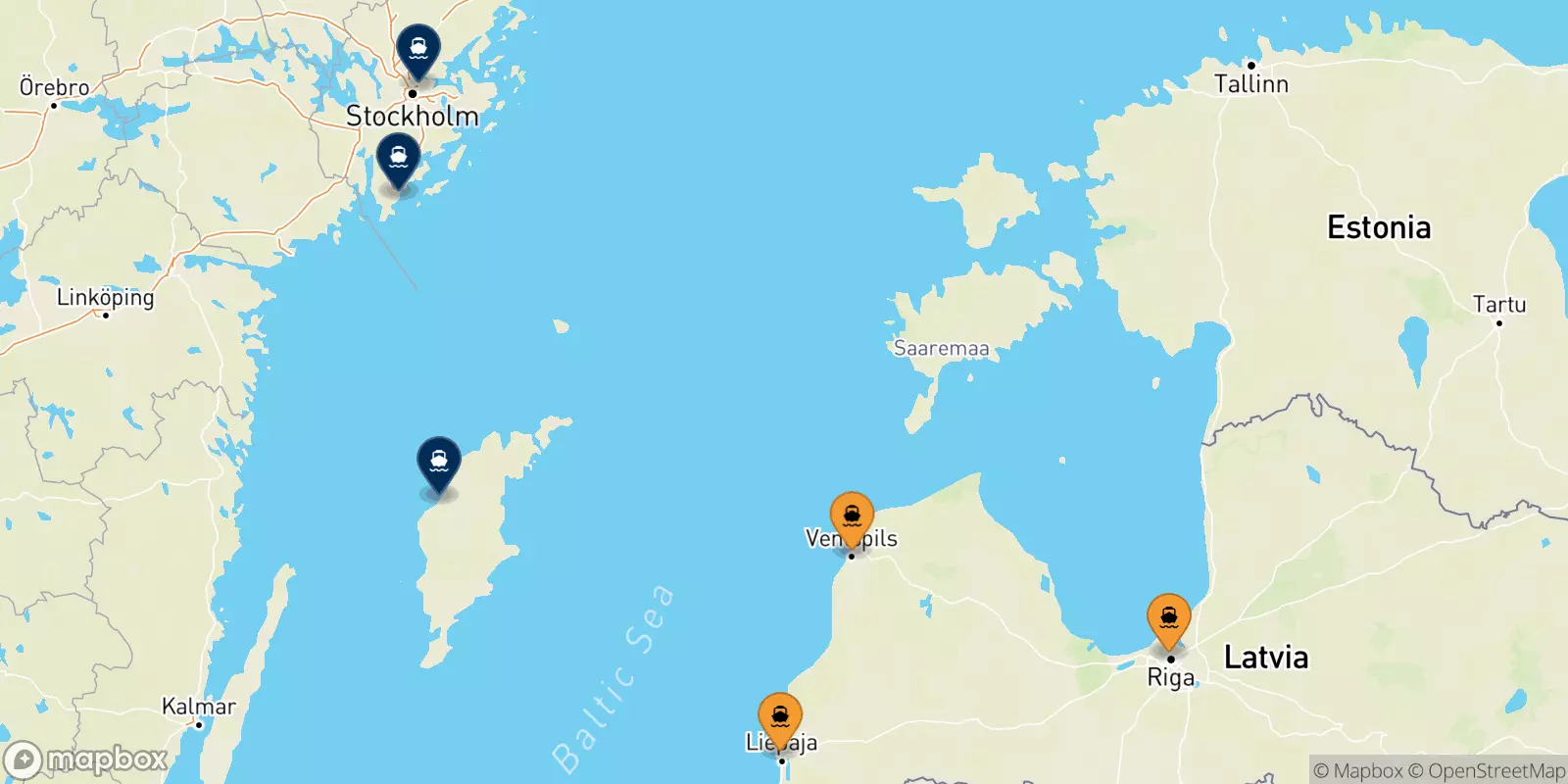 Ferries de Letonia a Suecia