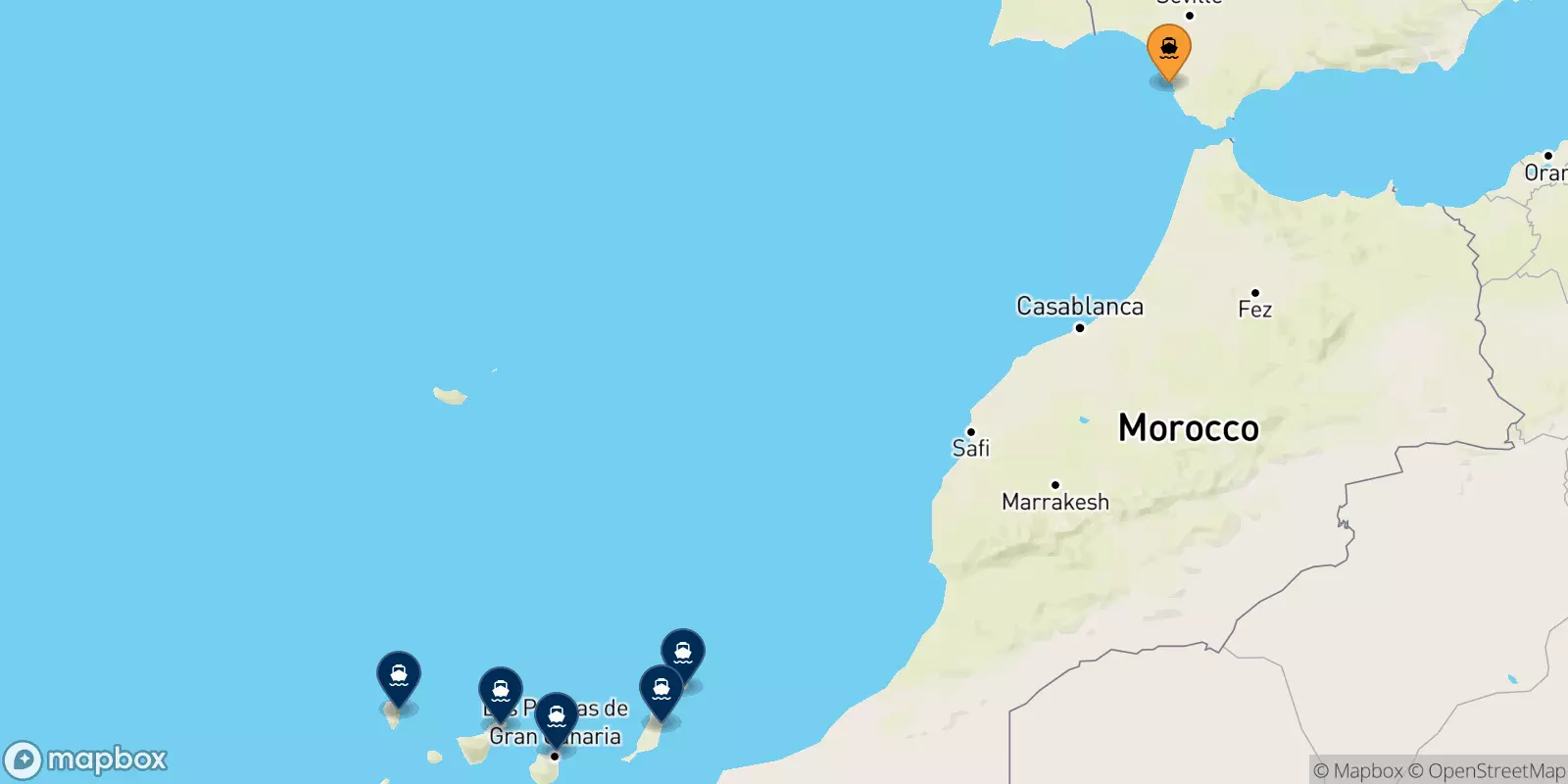 Ferries de Cadiz a Islas Canarias