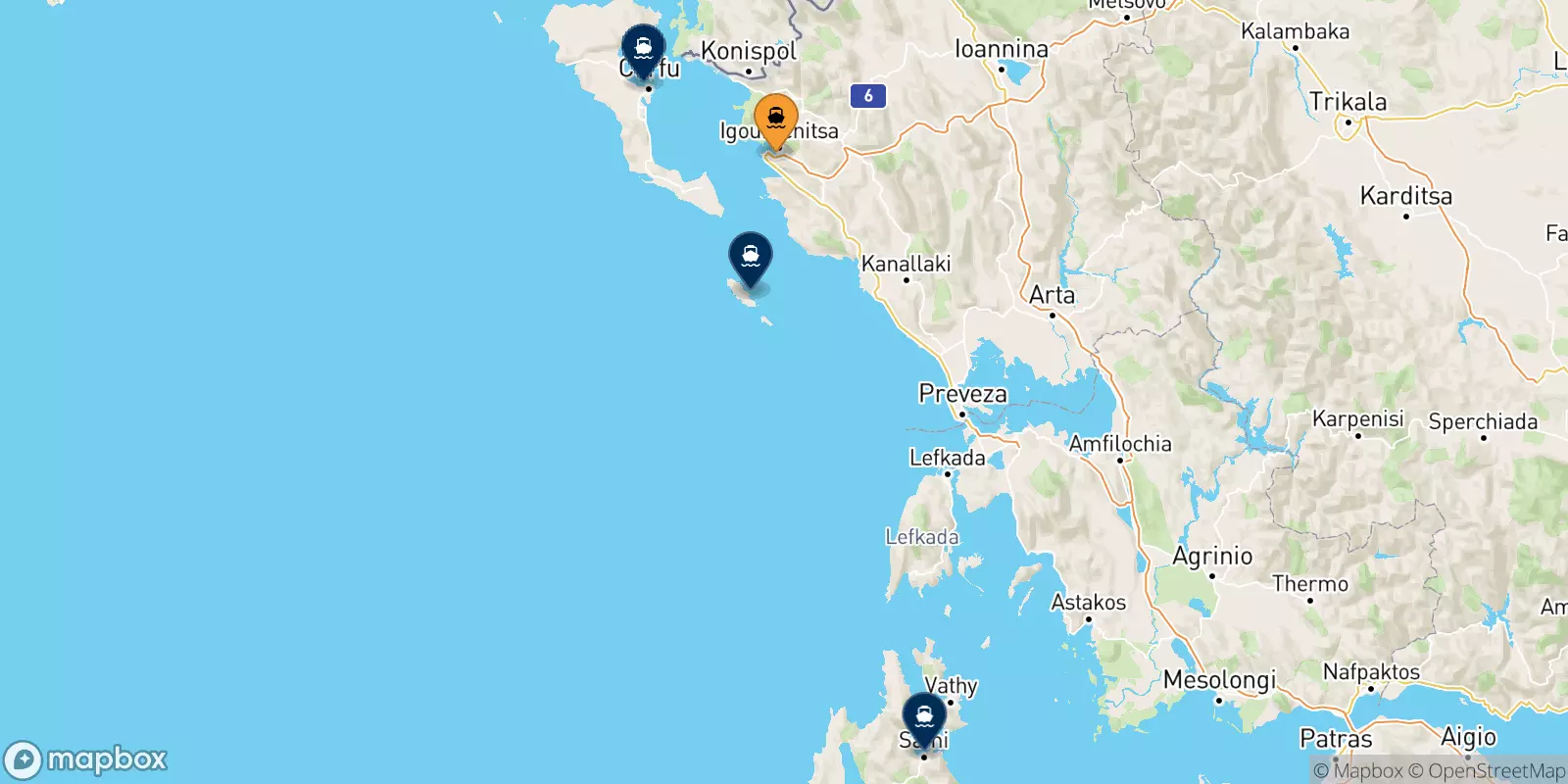 Ferries de Igoumenitsa a Islas Jonicas