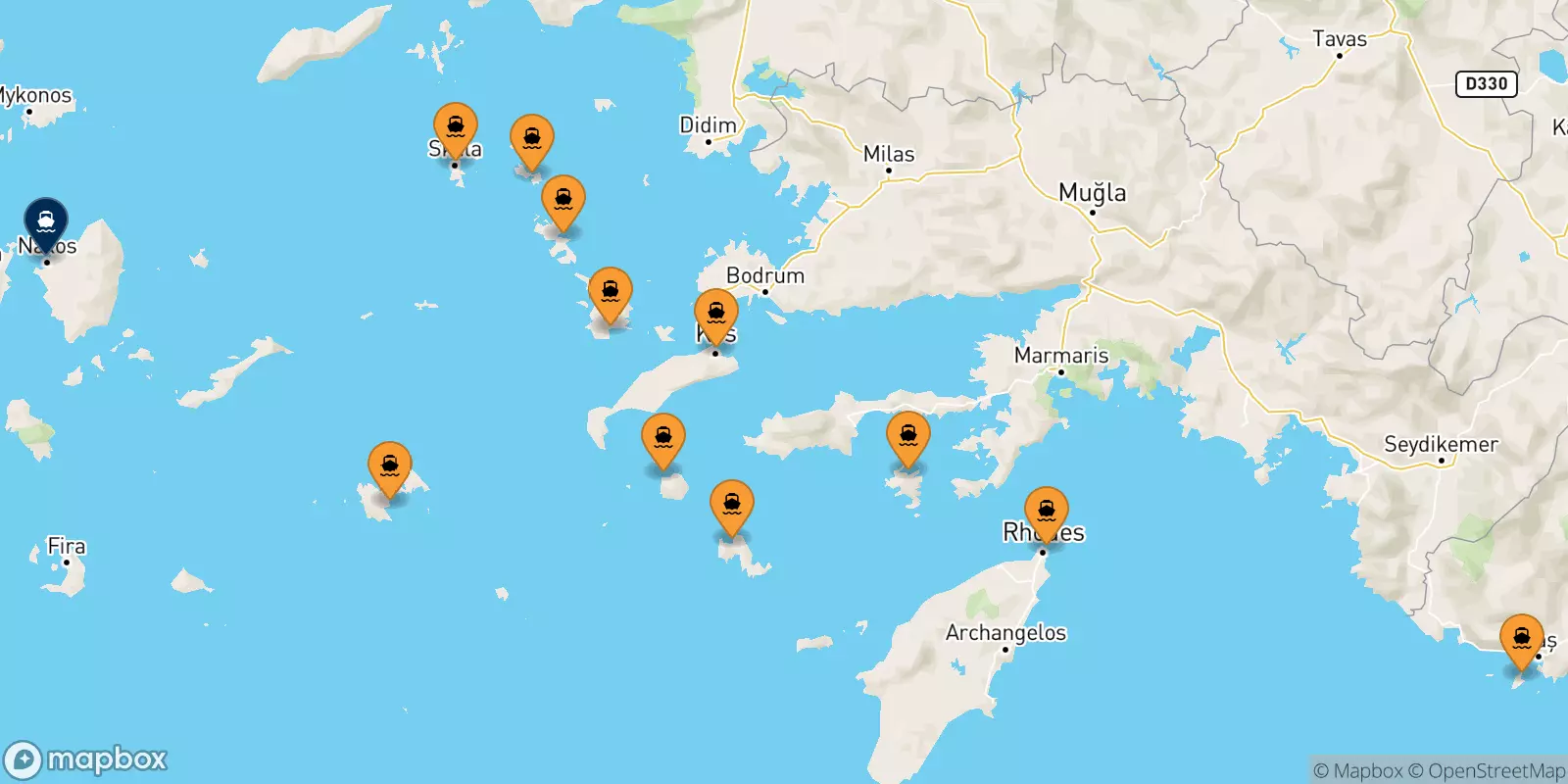 Ferries de Dodecaneso a Naxos