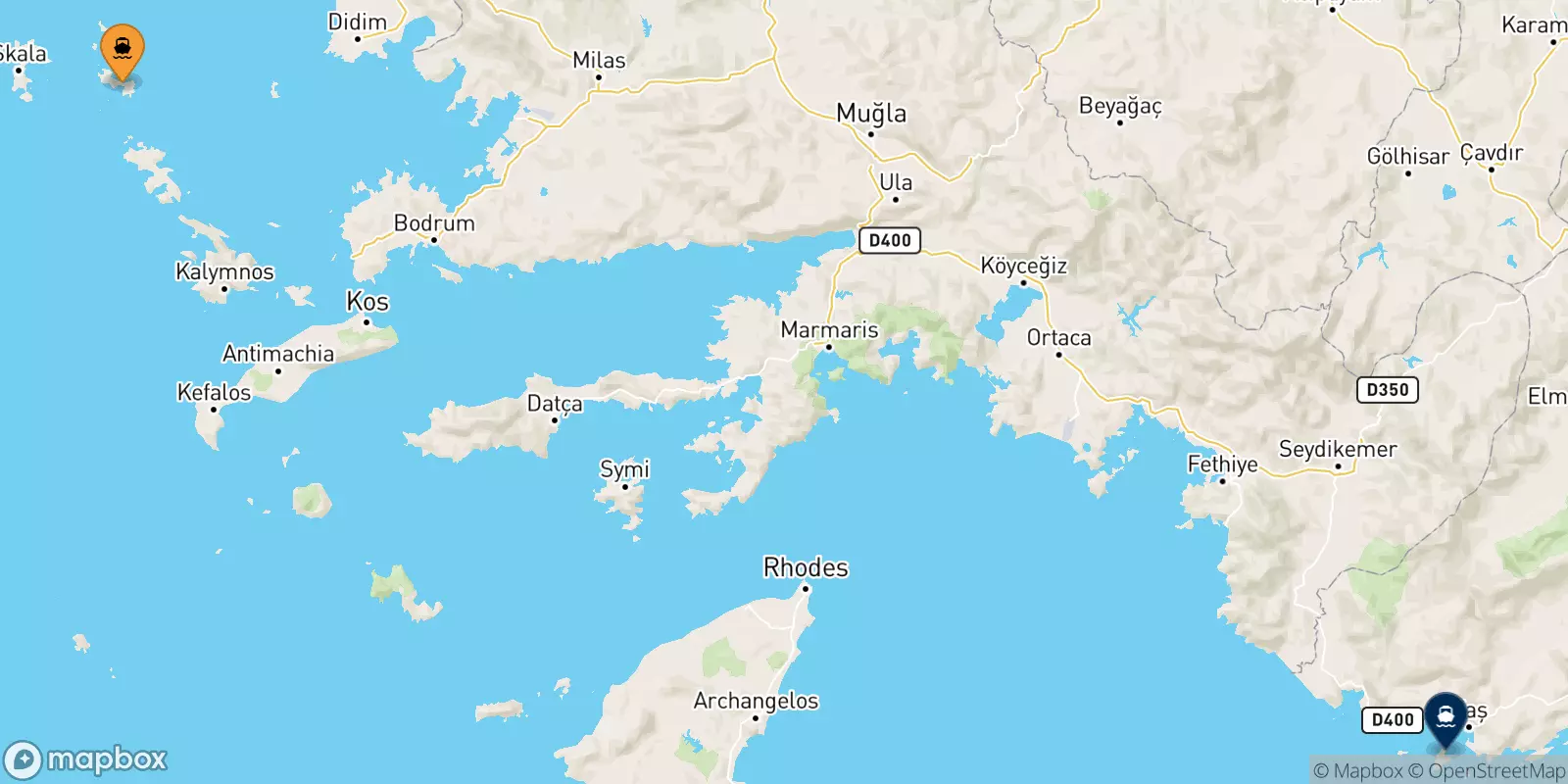 Ferries de Lipsi a Kastelorizo