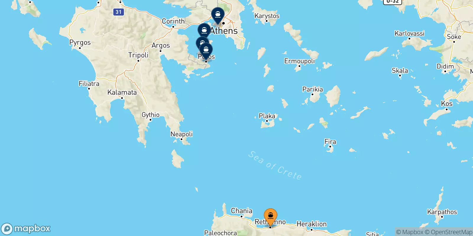 Ferries de Myli (Agistri) a Grecia