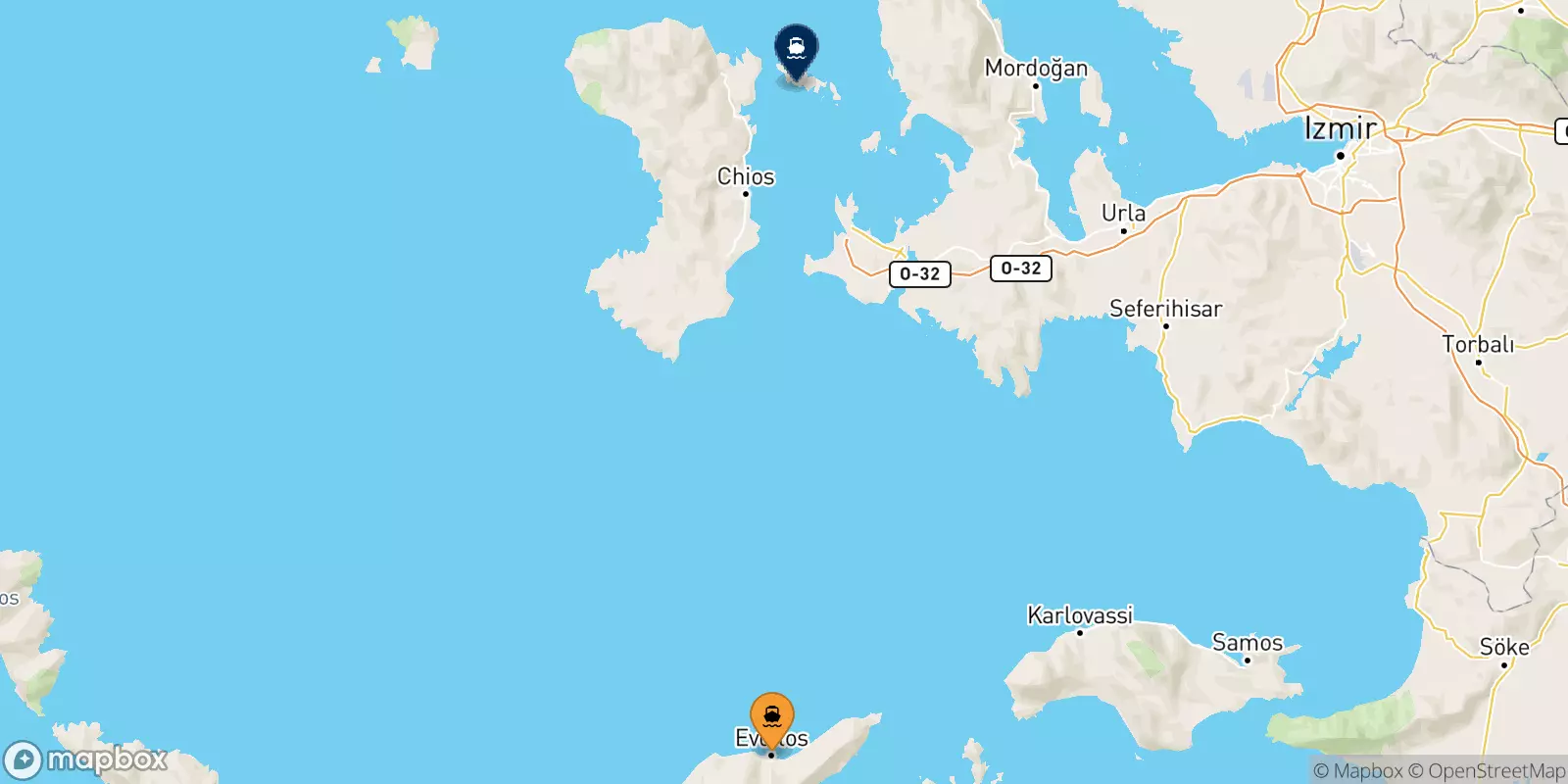 Ferries de Agios Kirikos (Ikaria) a Inousses