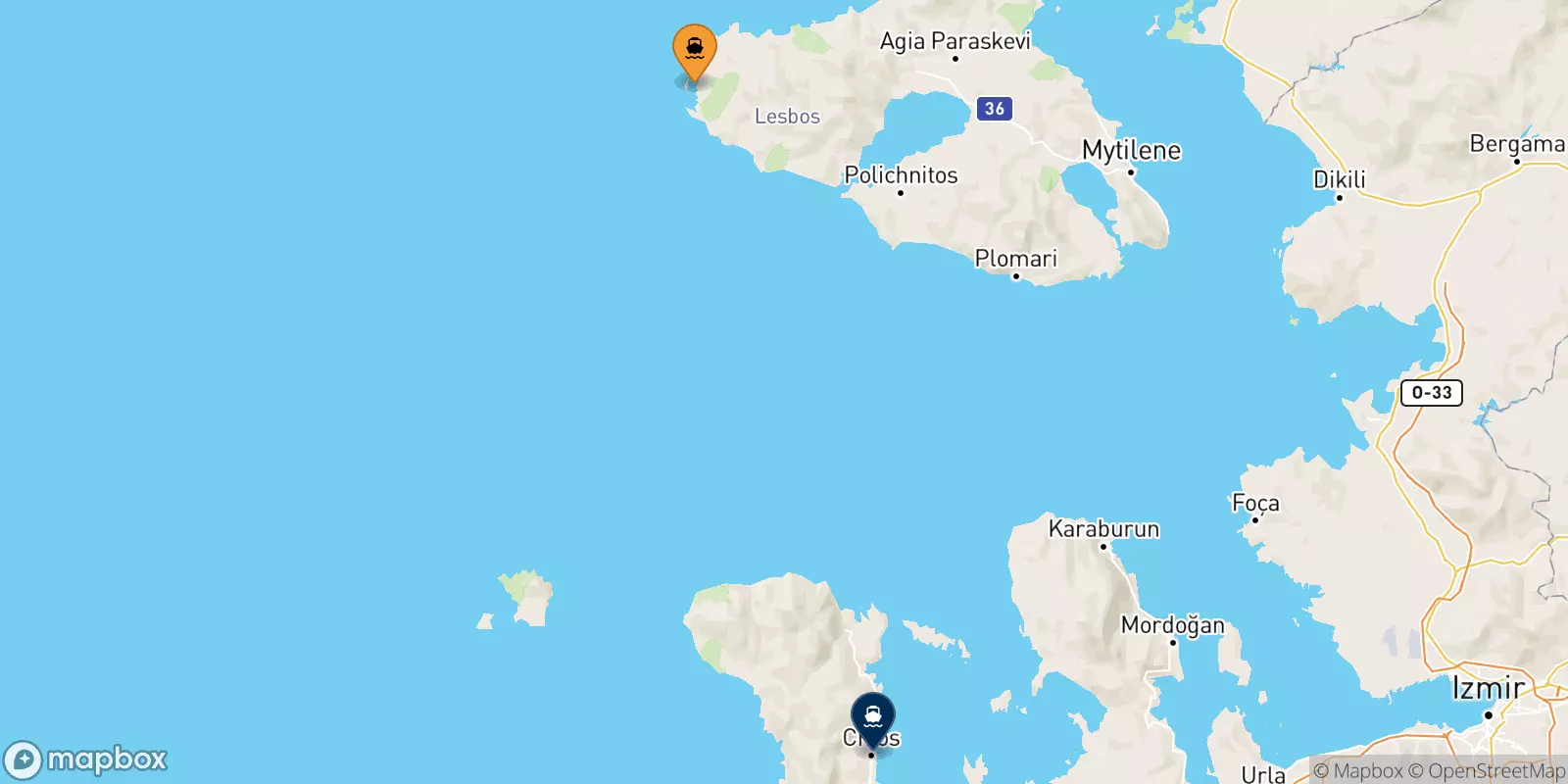 Ferries de Sigri (Lesvos) a Islas Del Egeo