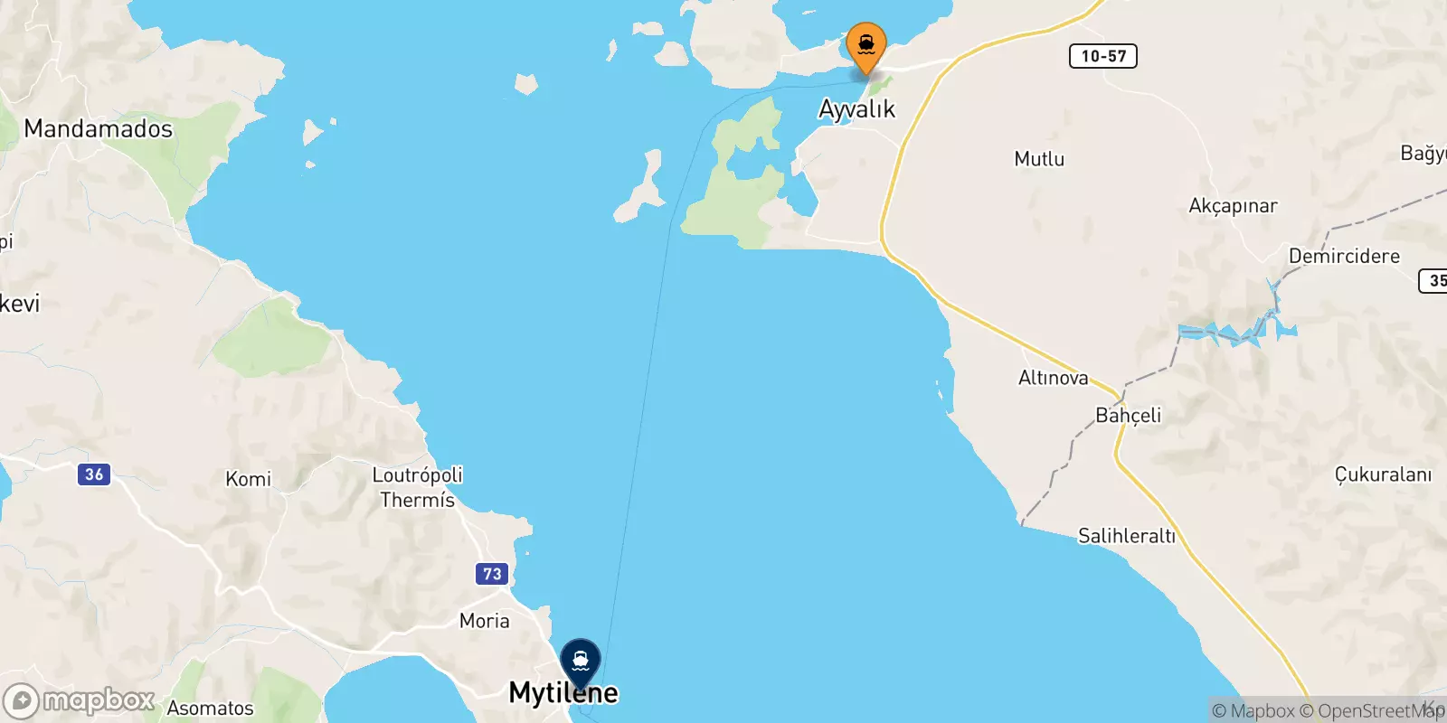 Ferries de Ayvalik a Mytilene (Lesvos)