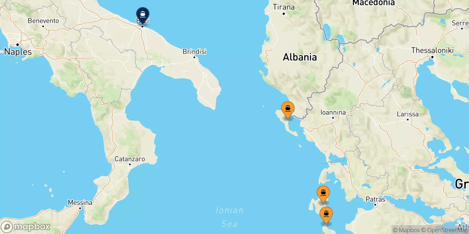 Ferries de Islas Jonicas a Bari