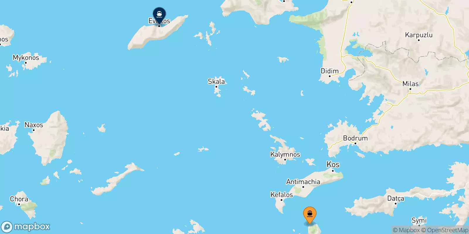 Ferries de Nisyros a Evdilos (Ikaria)