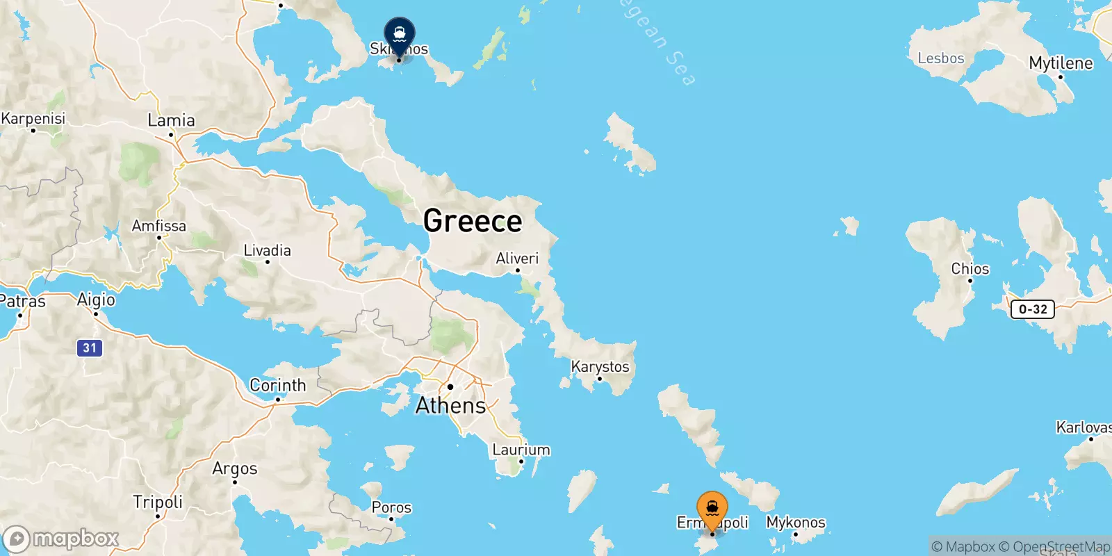 Ferries de Syros a Islas Espóradas