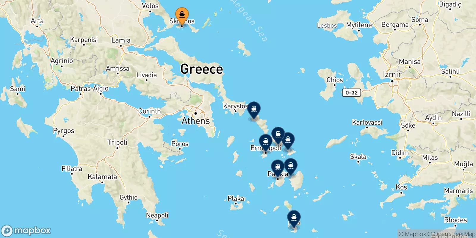 Ferries de Skiathos a Las Cicladas