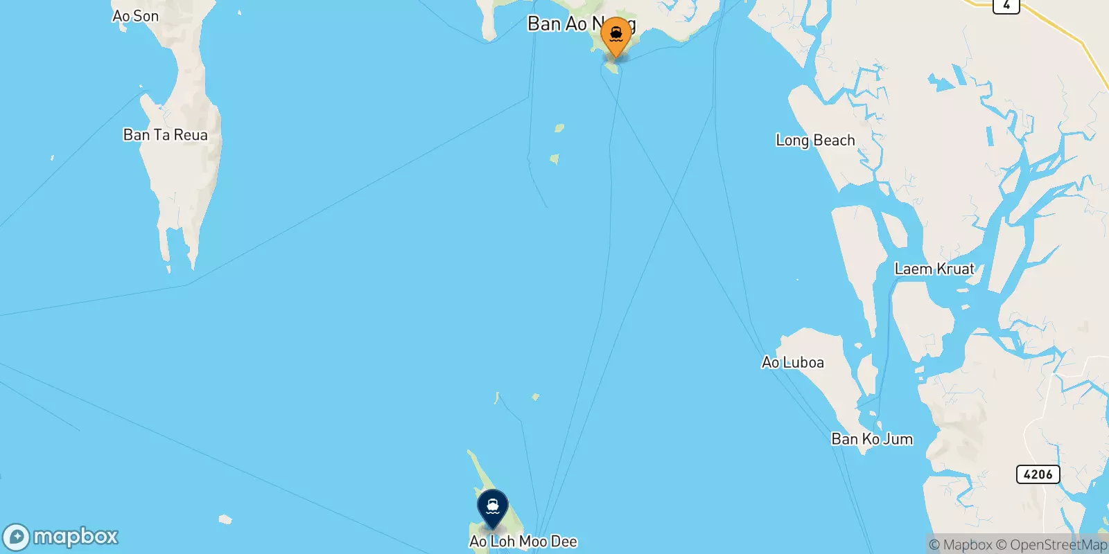 Ferries de East Railay Bay Beach Floating Pier a Islas Phi Phi