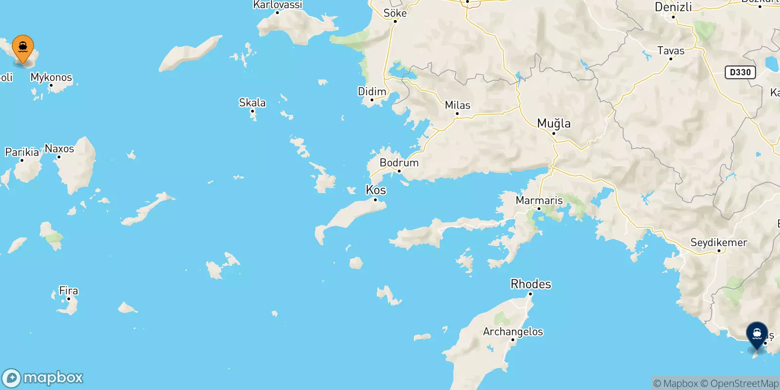 Ferries de Tinos a Kastelorizo