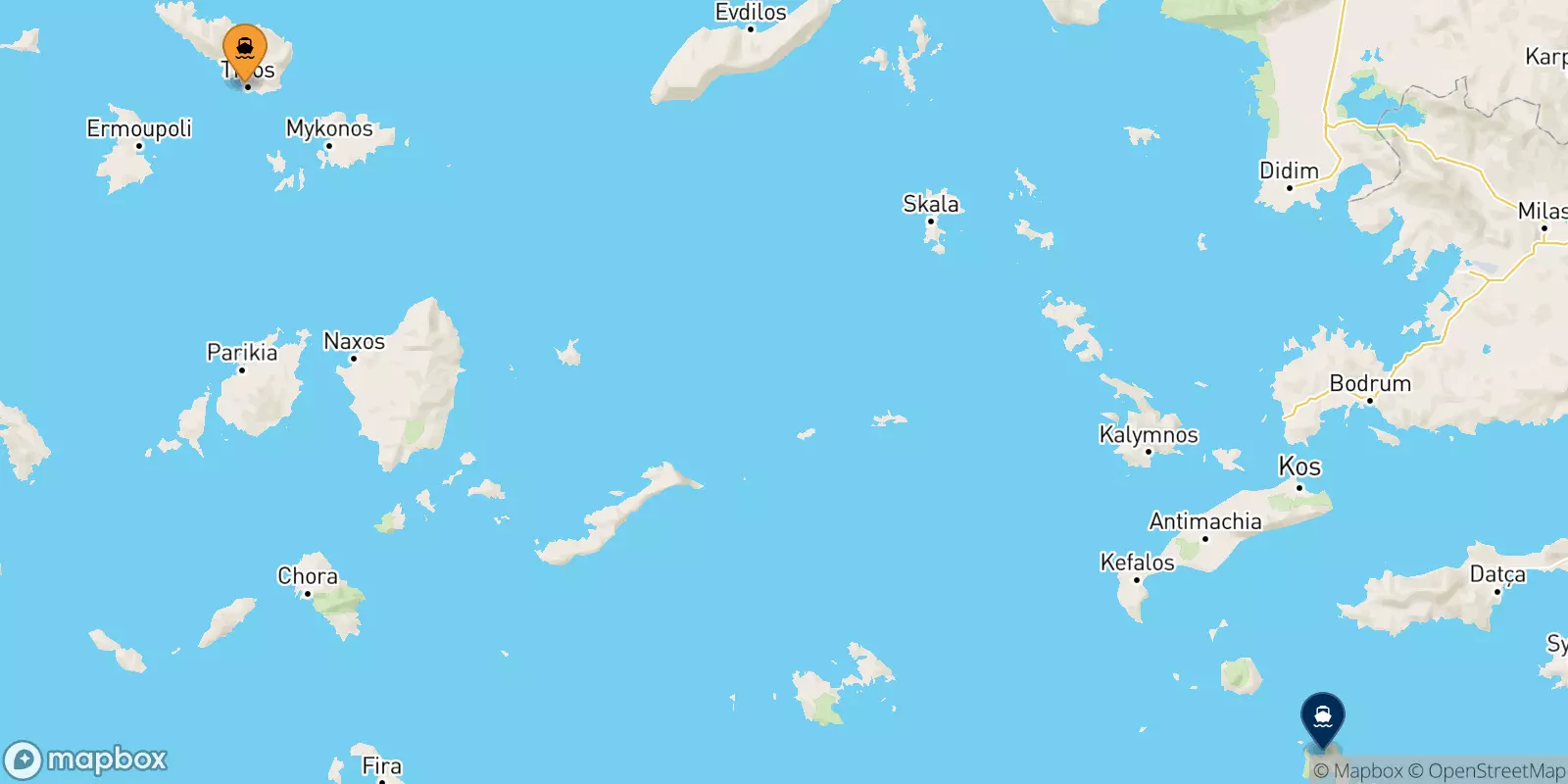 Ferries de Tinos a Tilos Ferries de Tinos a Tilos