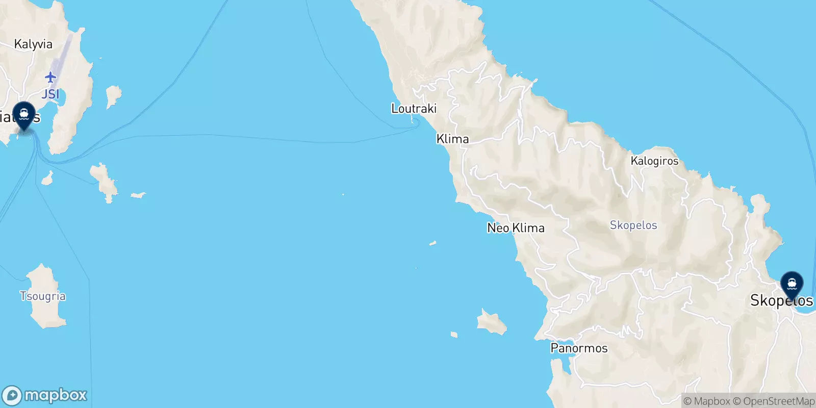 Ferries de Platanias (Skiathos) a Islas Espóradas
