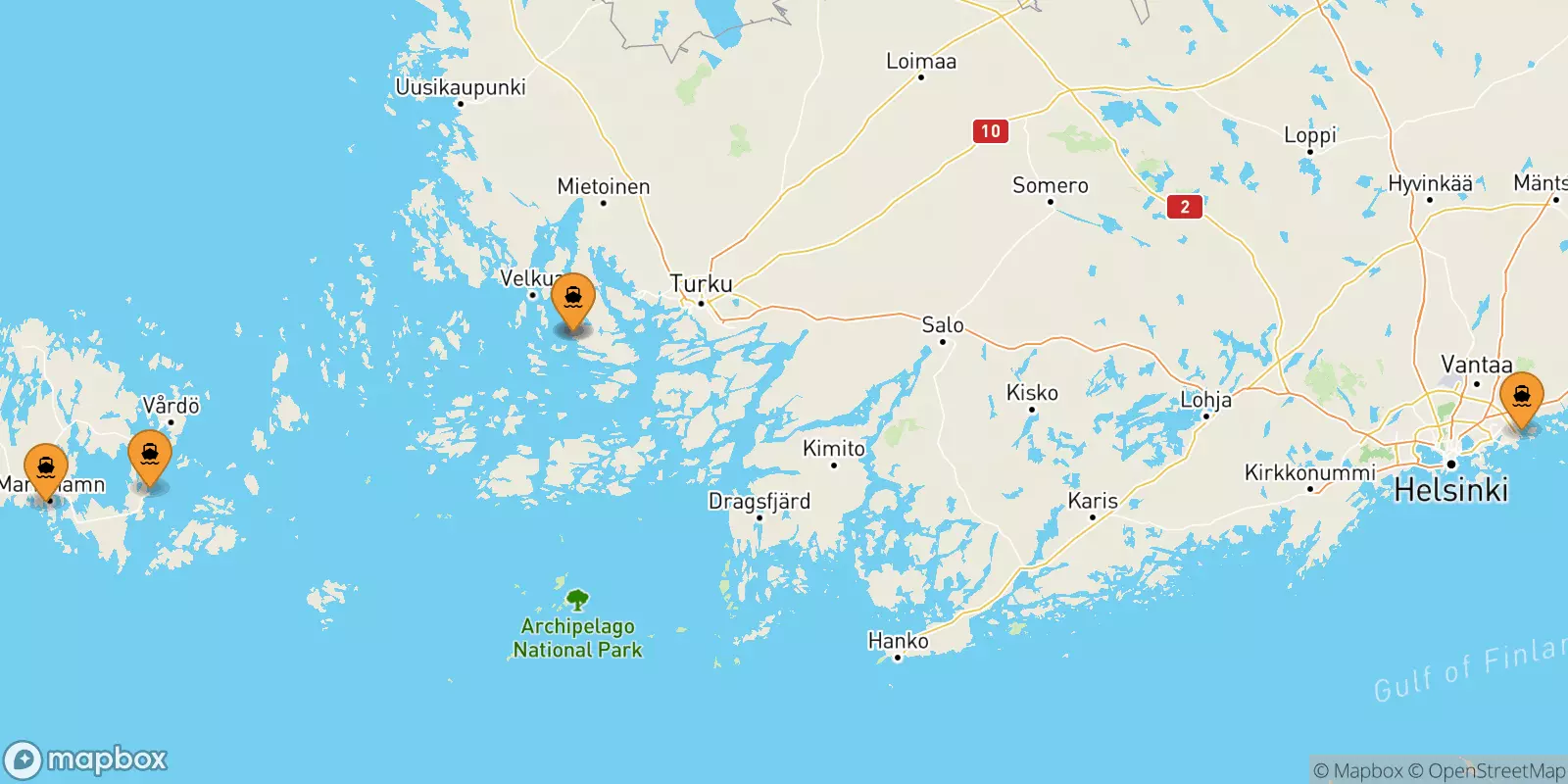 Ferries de Finlandia a Finlandia